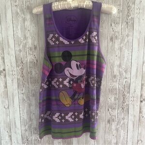 Disney Men’s Purple Graphic Mickey Mouse Tank Large